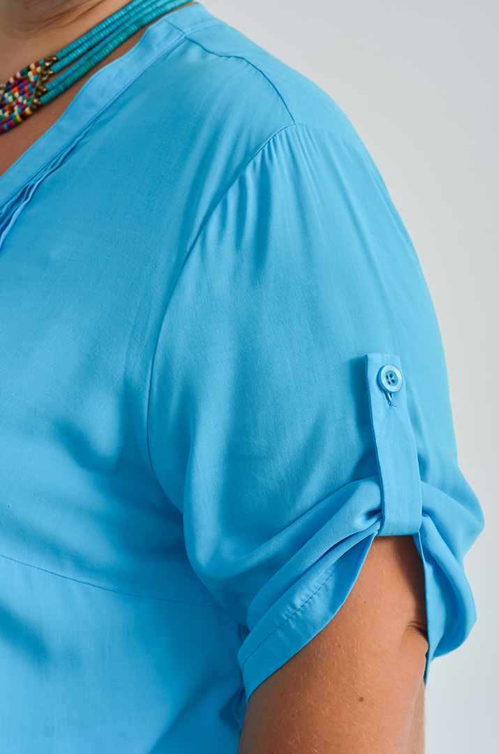 Блуза довга з фактурними вставками великих розмірів