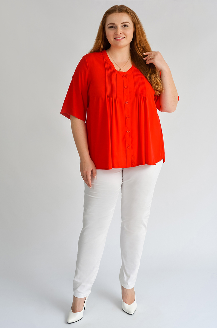 Блуза довга з фактурними вставками великих розмірів