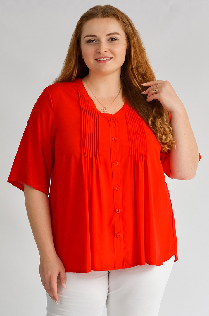 Блуза довга з фактурними вставками великих розмірів