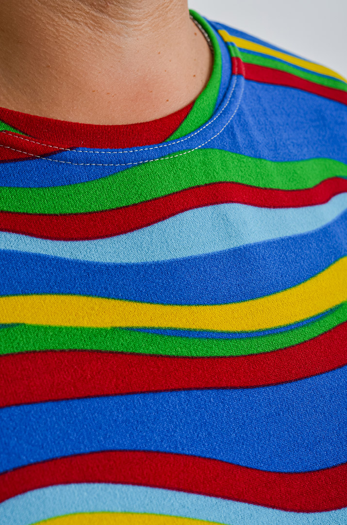 Блуза з полосатим принтом великих розмірів