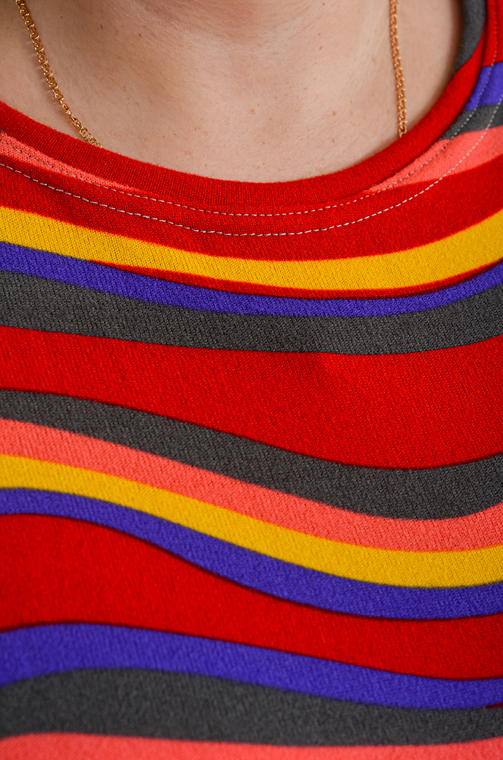 Блуза з полосатим принтом великих розмірів