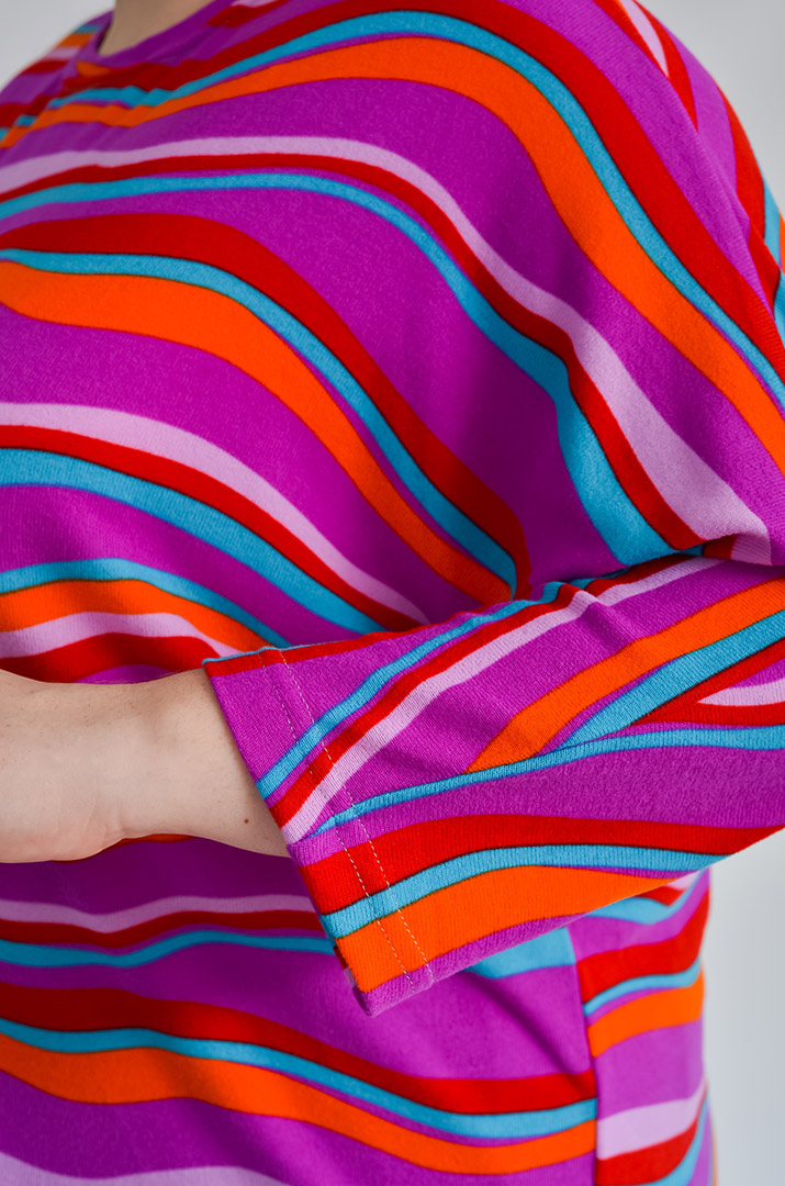 Блуза з полосатим принтом великих розмірів