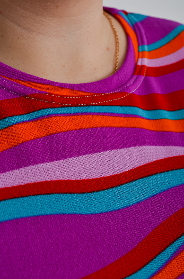 Блуза з полосатим принтом великих розмірів