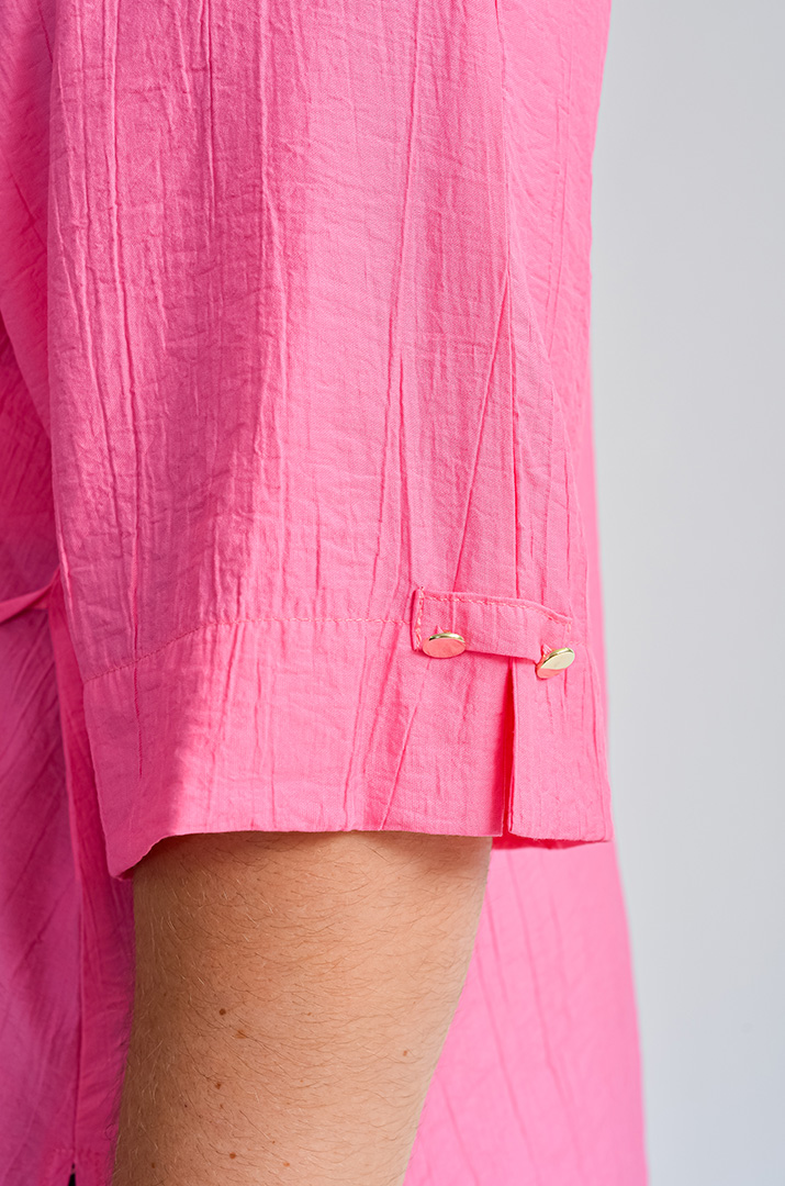 Довга блуза з декоративною зборкою великих розмірів