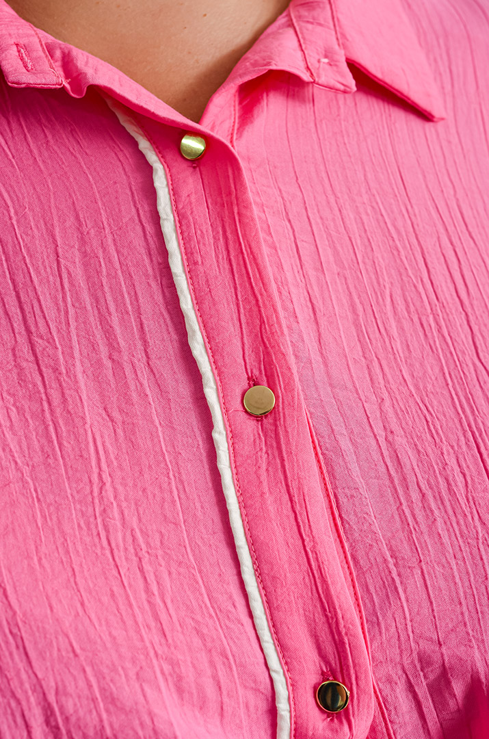 Довга блуза з декоративною зборкою великих розмірів