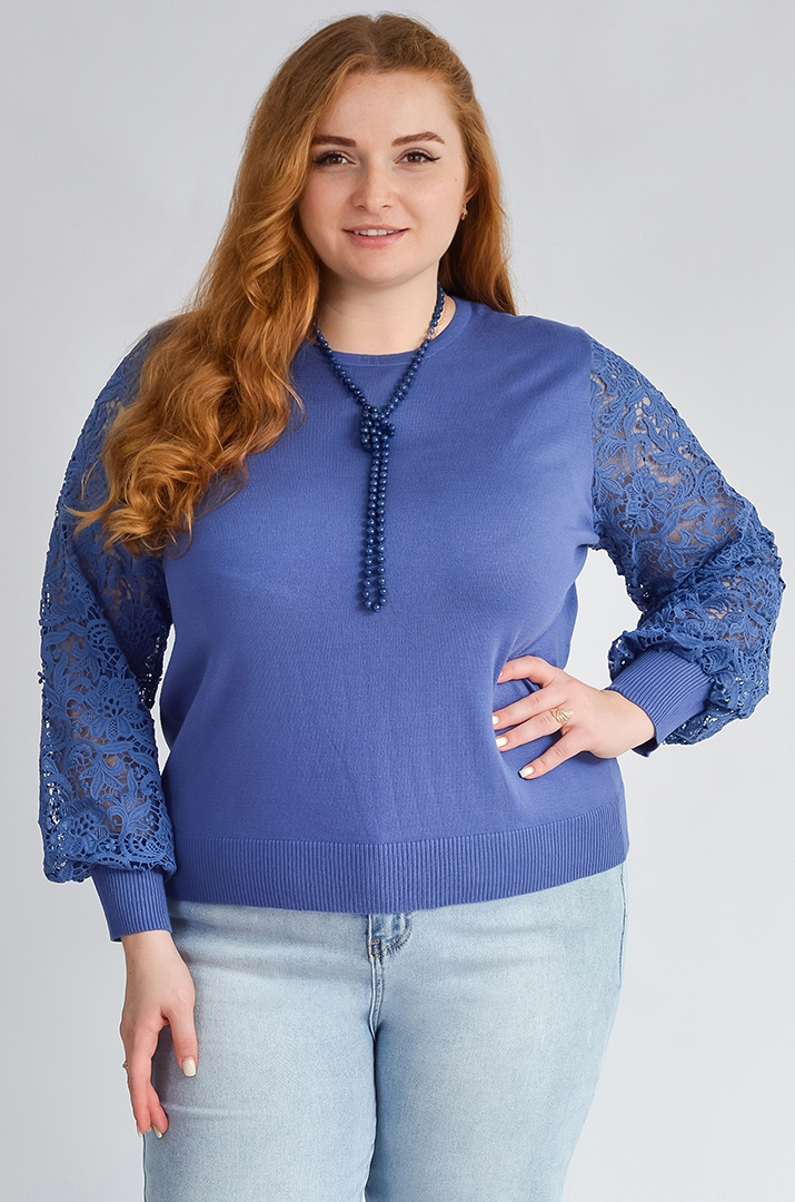 Елегантна блуза з квітковим мереживом великих розмірів