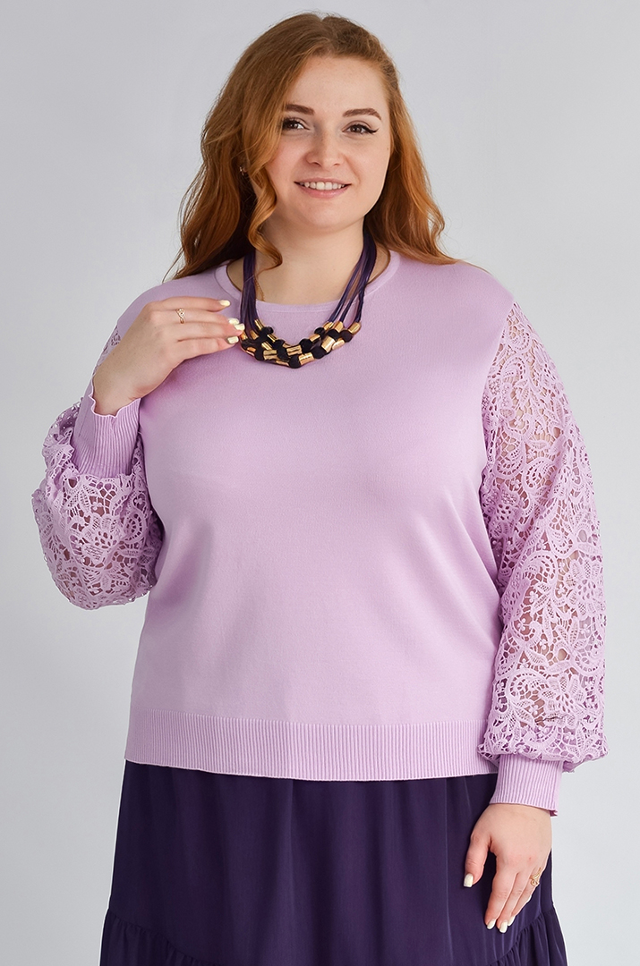 Елегантна блуза з квітковим мереживом великих розмірів