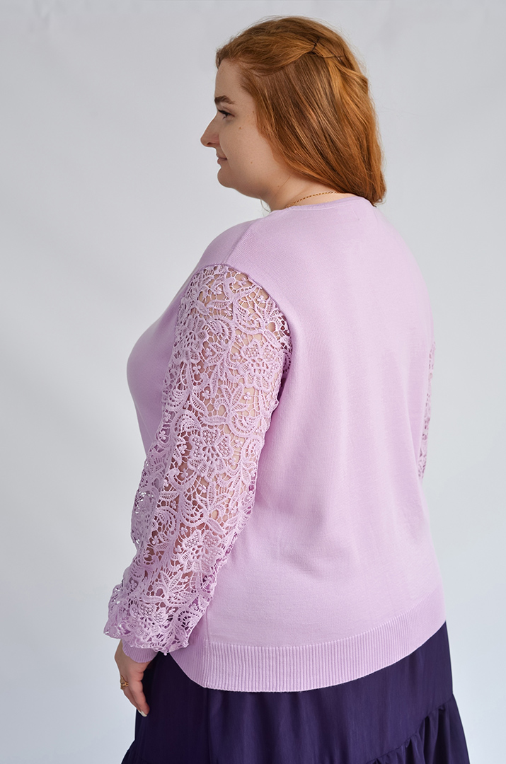 Елегантна блуза з квітковим мереживом великих розмірів