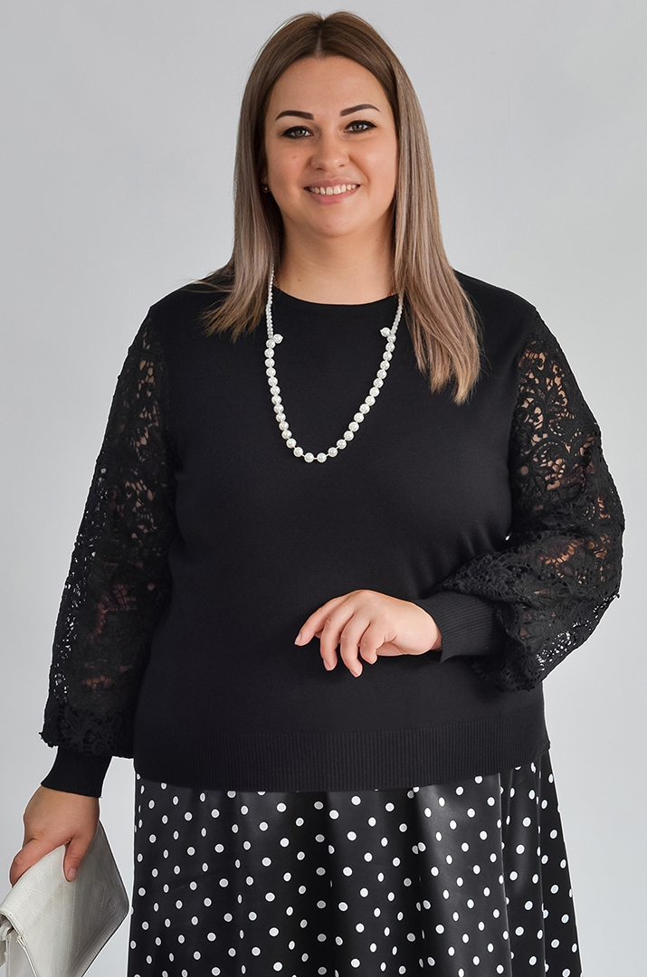 Елегантна блуза з квітковим мереживом великих розмірів