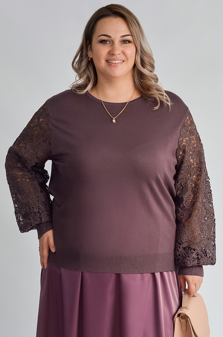 Елегантна блуза з квітковим мереживом великих розмірів
