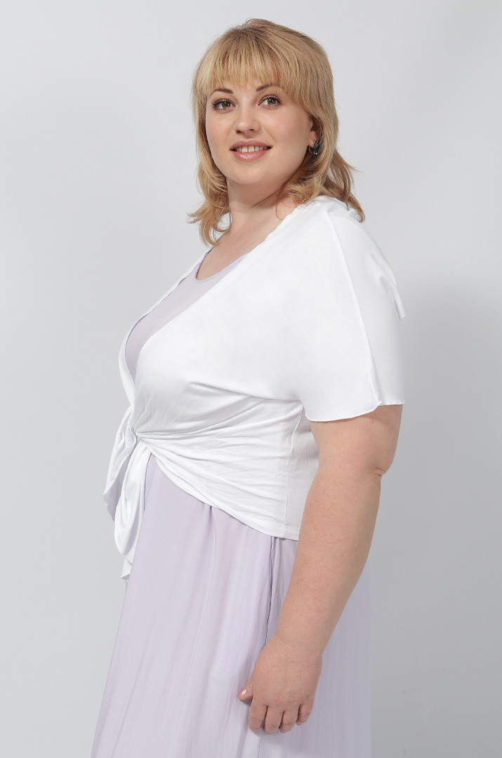 Болеро однотонне трикотажне в кольорах батал