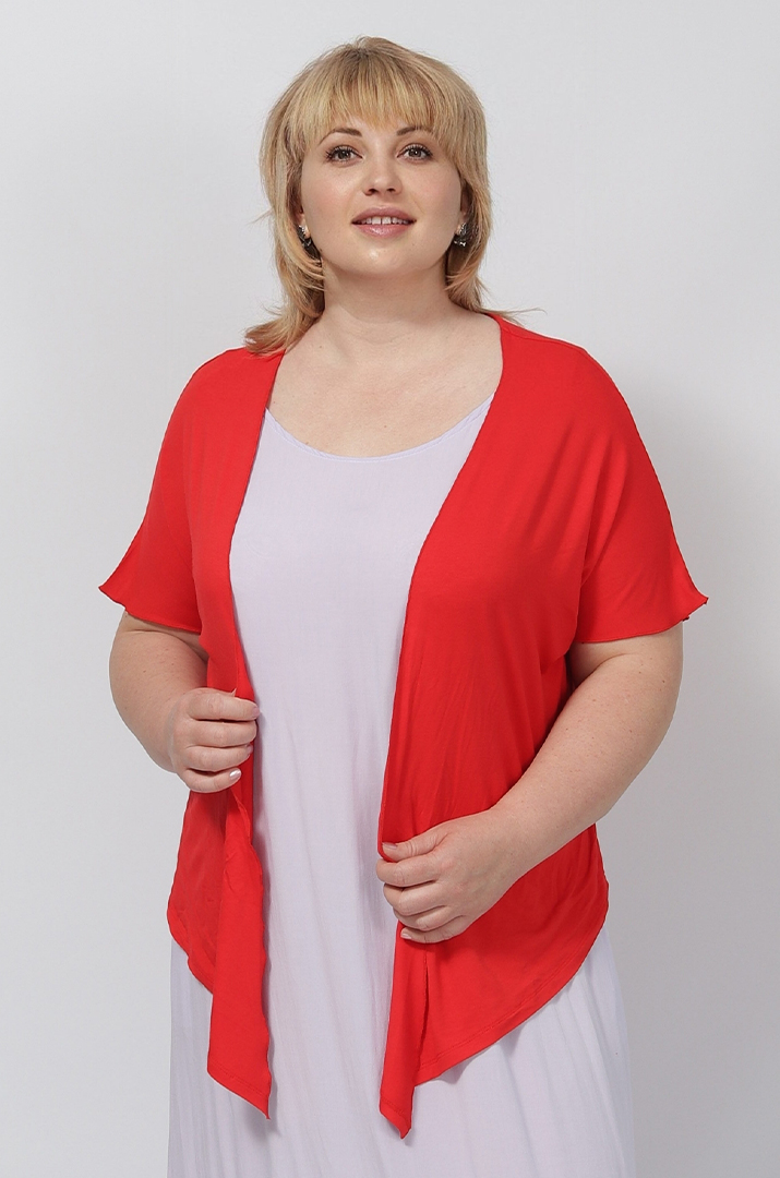 Болеро однотонне трикотажне в кольорах батал