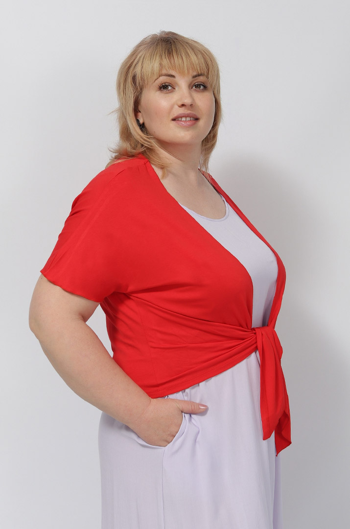 Болеро однотонне трикотажне в кольорах батал