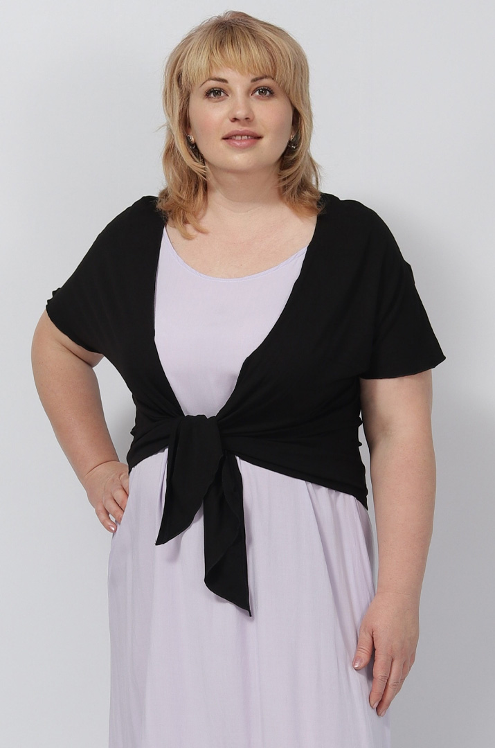 Болеро однотонне трикотажне в кольорах батал