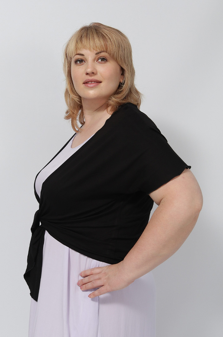 Болеро однотонне трикотажне в кольорах батал