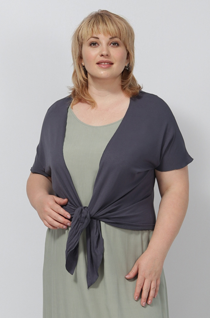 Болеро однотонне трикотажне в кольорах батал