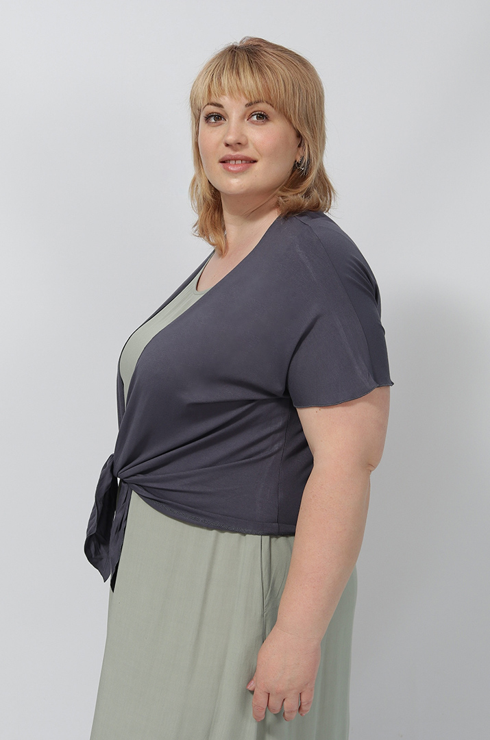 Болеро однотонне трикотажне в кольорах батал