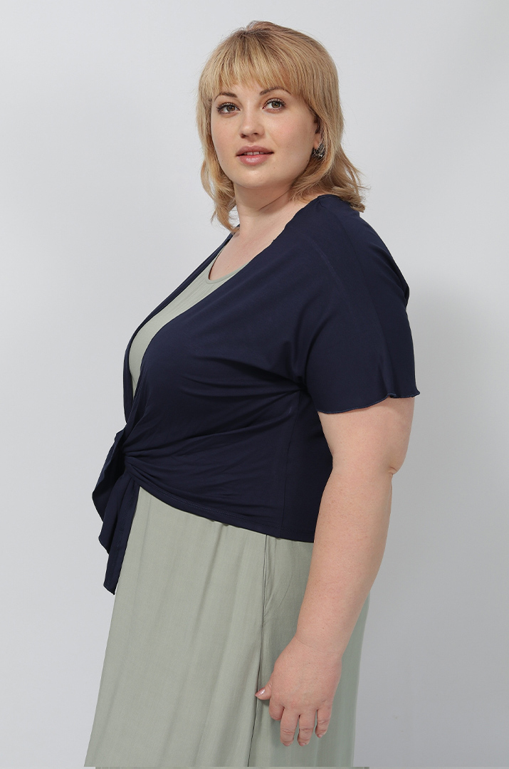 Болеро однотонне трикотажне в кольорах батал