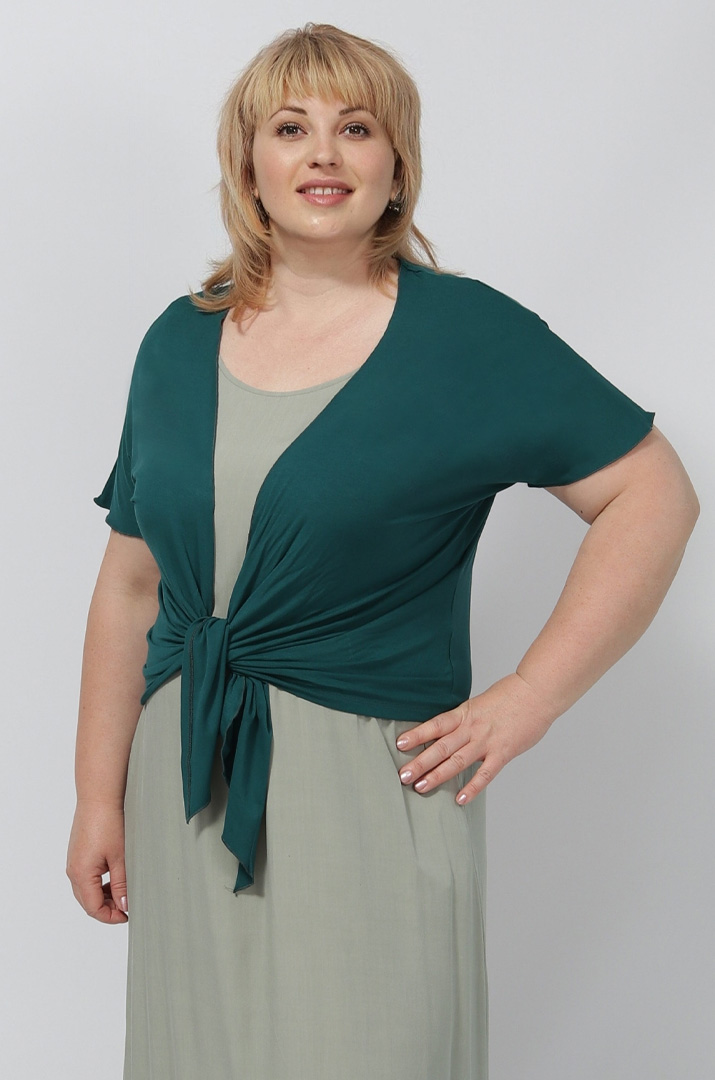 Болеро однотонне трикотажне в кольорах батал