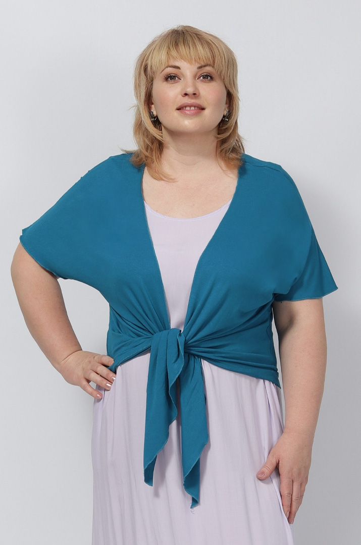 Болеро однотонне трикотажне в кольорах батал