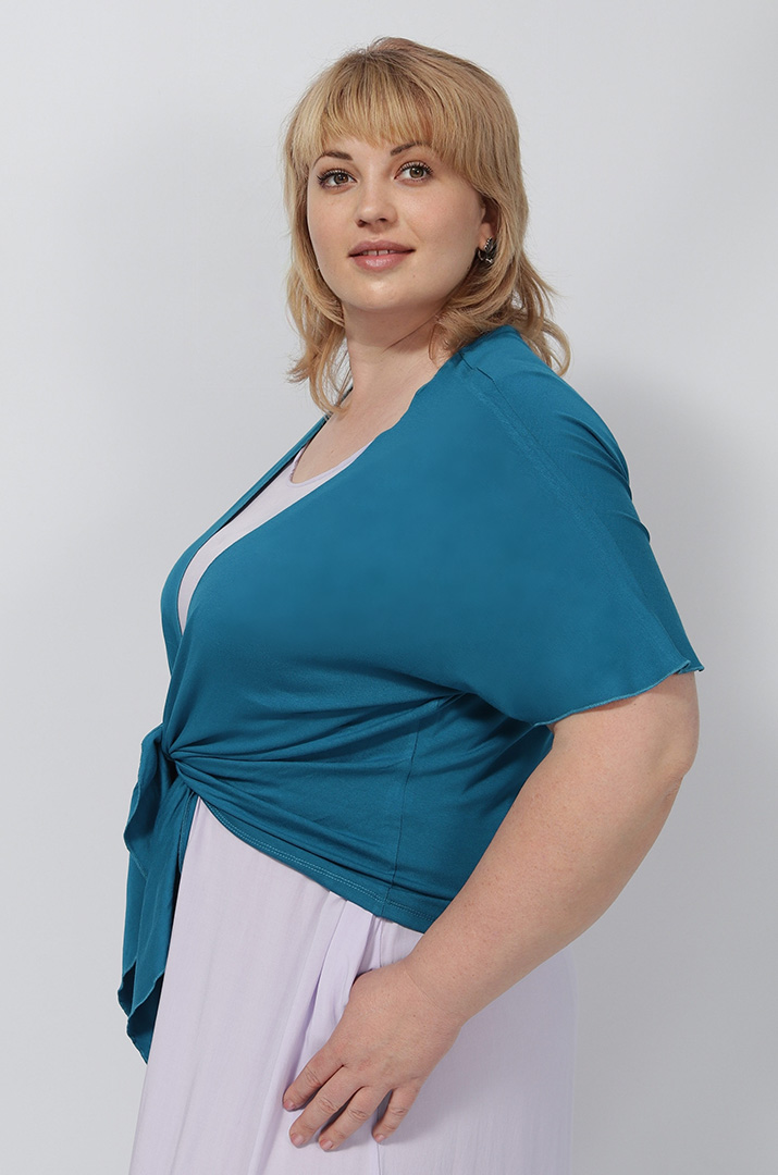 Болеро однотонне трикотажне в кольорах батал