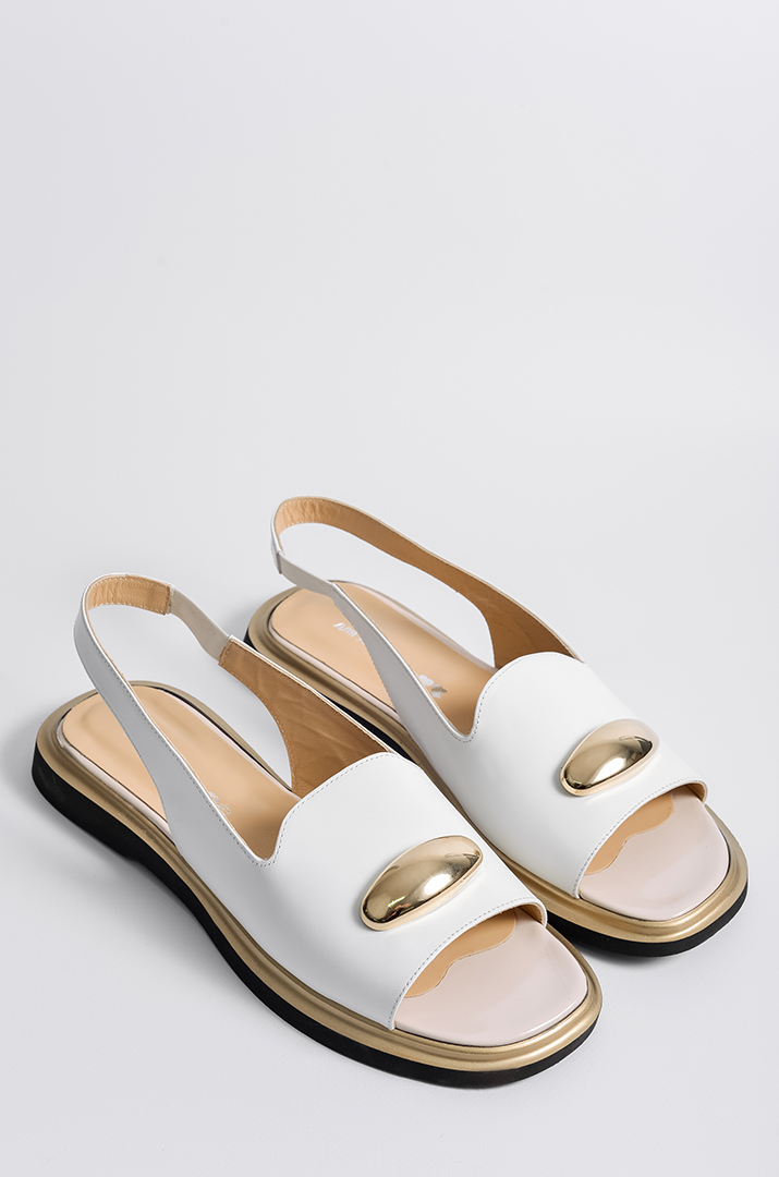 Босоніжки білі з прикрасою великих розмірів