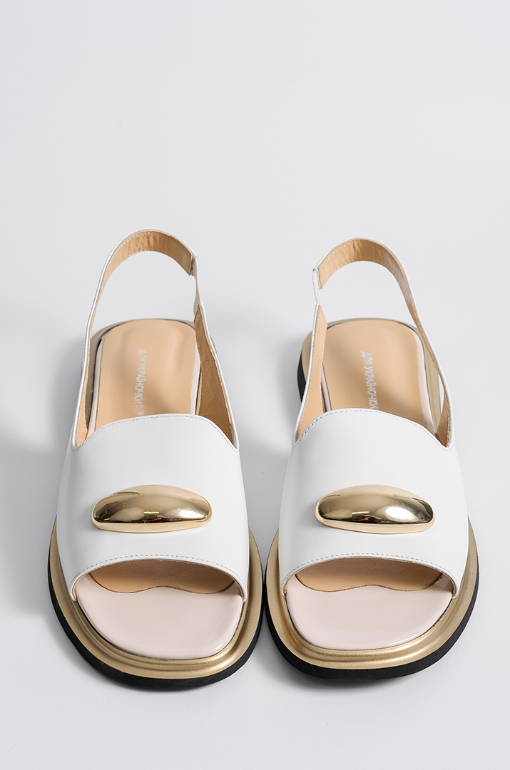 Босоніжки білі з прикрасою великих розмірів