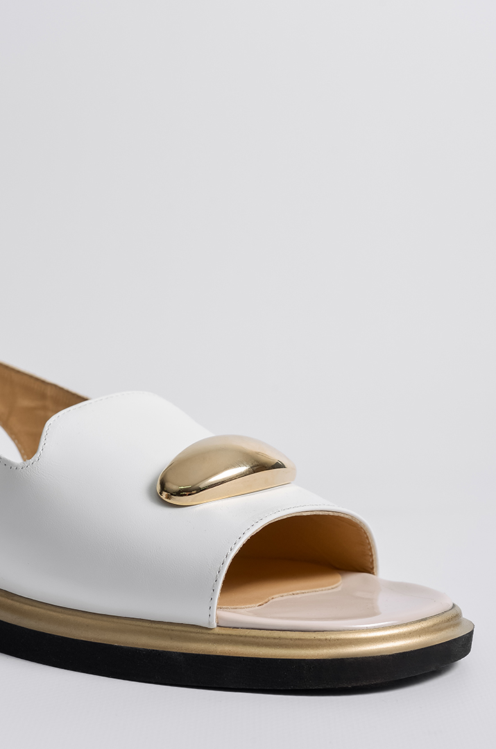 Босоніжки білі з прикрасою великих розмірів