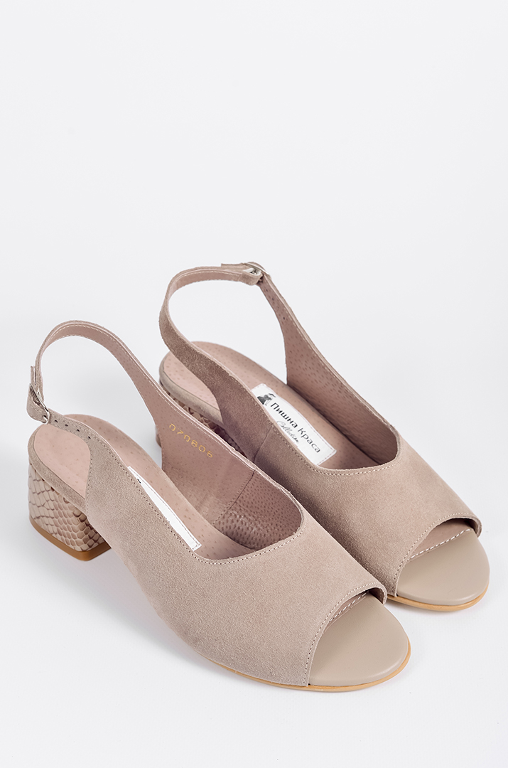 Босоніжки замшеві на лускатих підборах великих розмірів