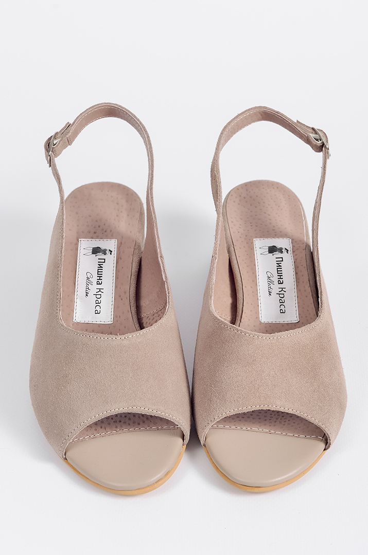 Босоніжки замшеві на лускатих підборах великих розмірів