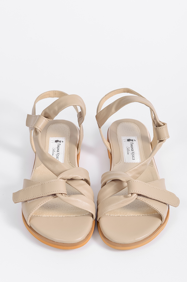 Босоніжки бежеві на дуже широкі повні ніжки великих розмірів