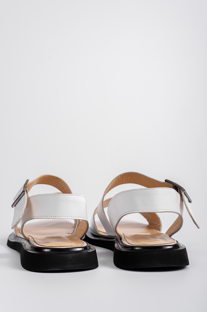 Босоніжки білі шкіряні великих розмірів