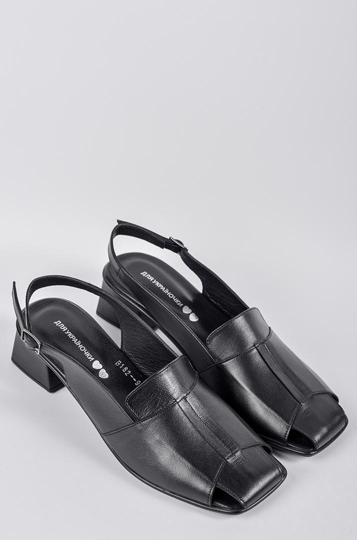 Босоніжки на підборах в чорному кольорі великих розмірів