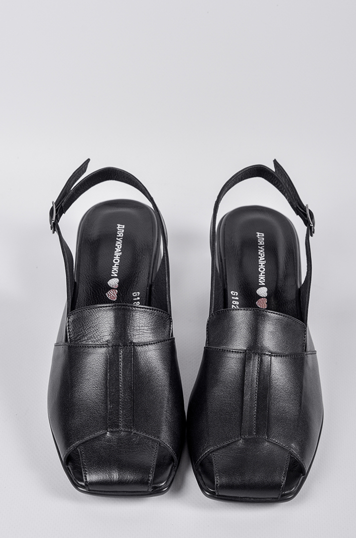 Босоніжки на підборах в чорному кольорі великих розмірів