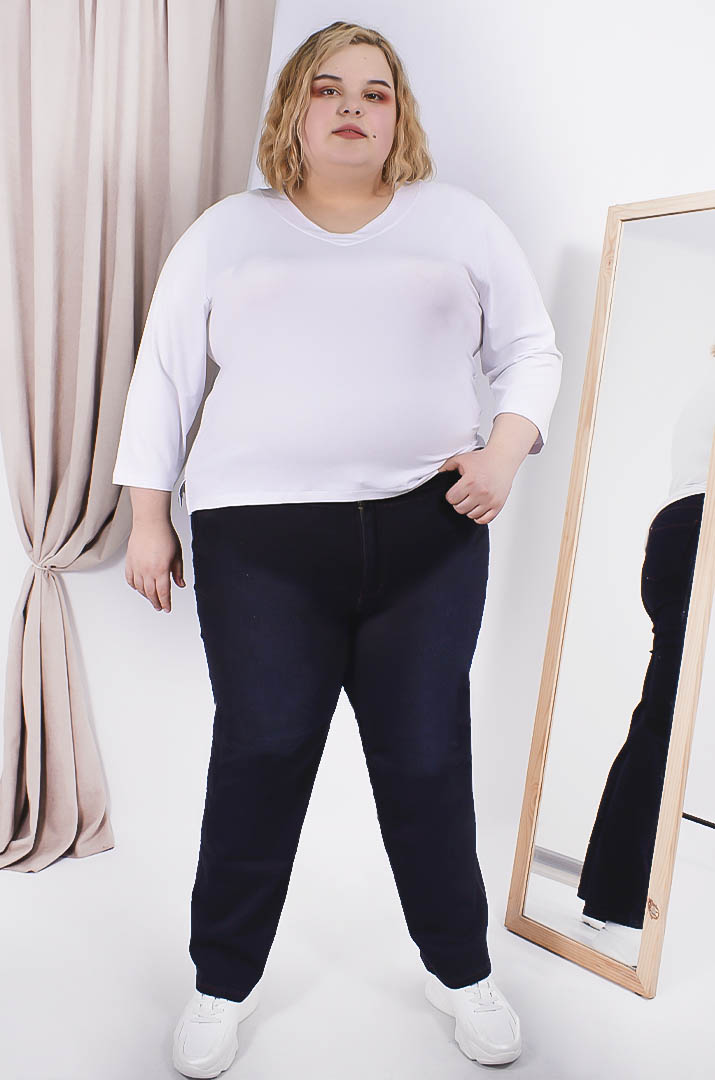 Джинсы широкие батал