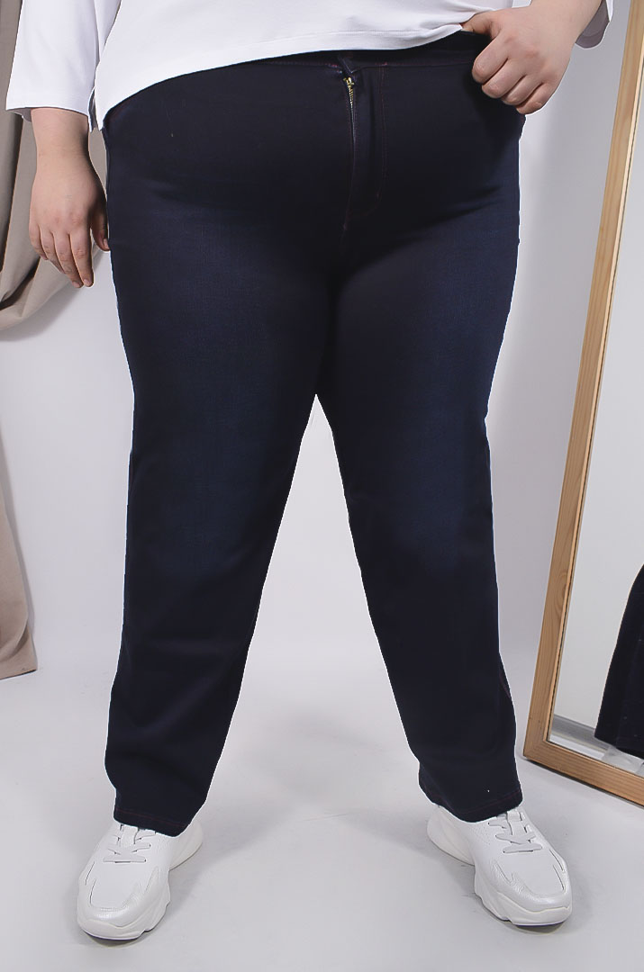 Джинсы широкие батал