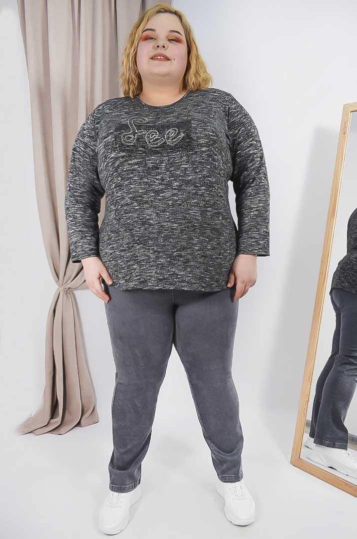 Сірі завужені джинси батал