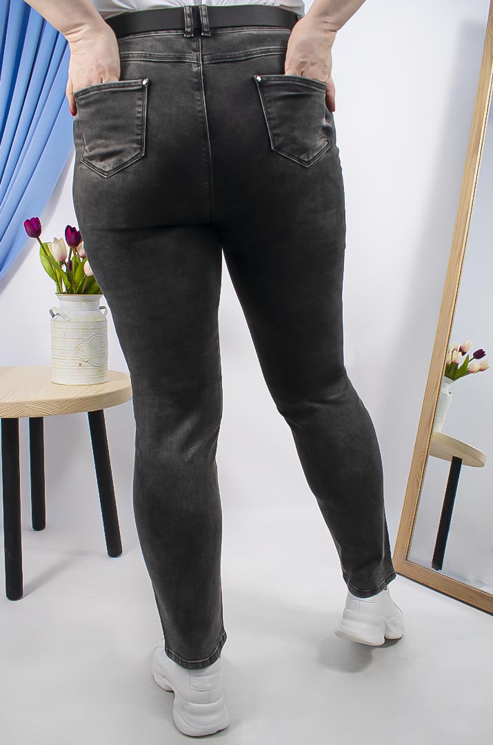 Джинси завужені зі стразами батал