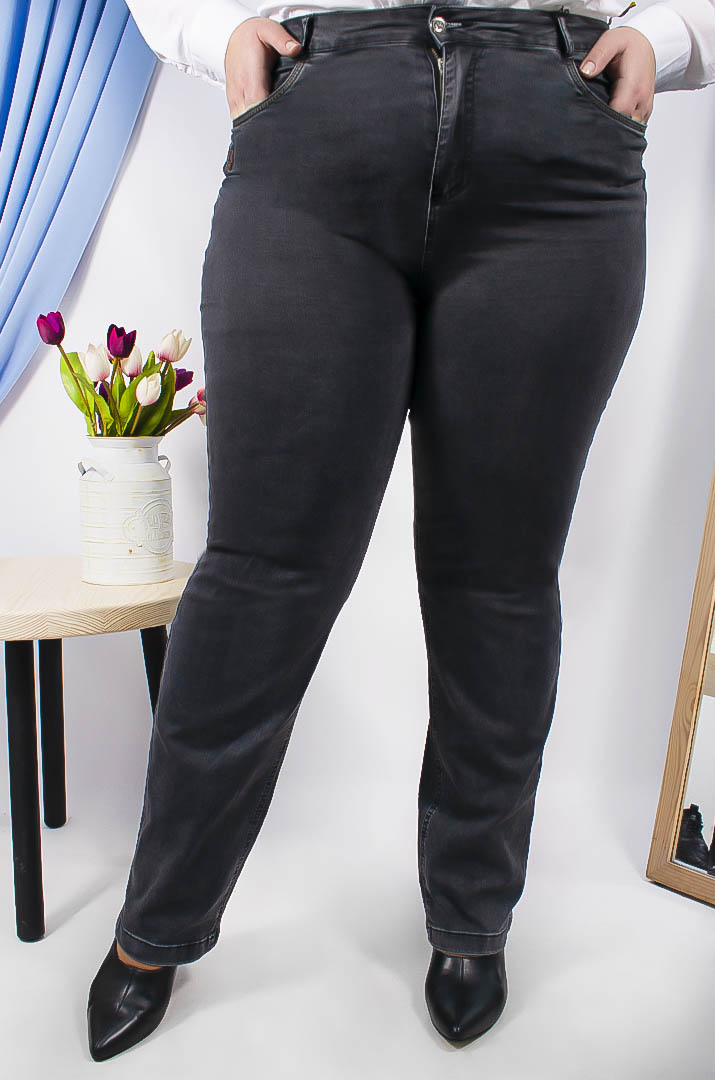 Джинсы средние с поясом супер батал