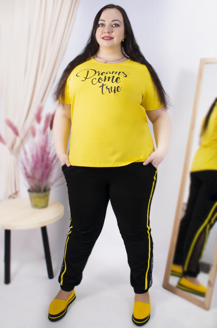 Стильные  зауженные брюки с сеткой супер батал