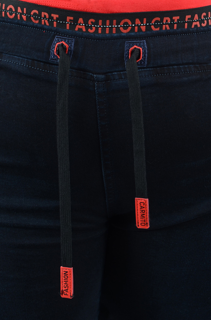 Джинси завужені з декорованою шнурівкою батал