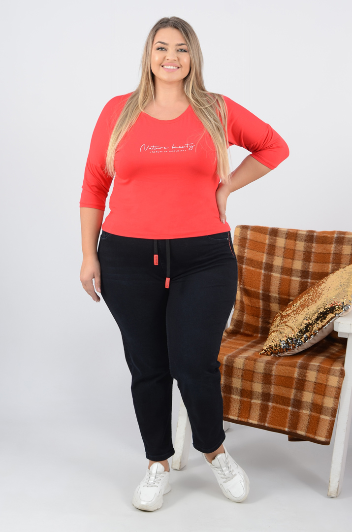 Джинси завужені з декорованою шнурівкою батал