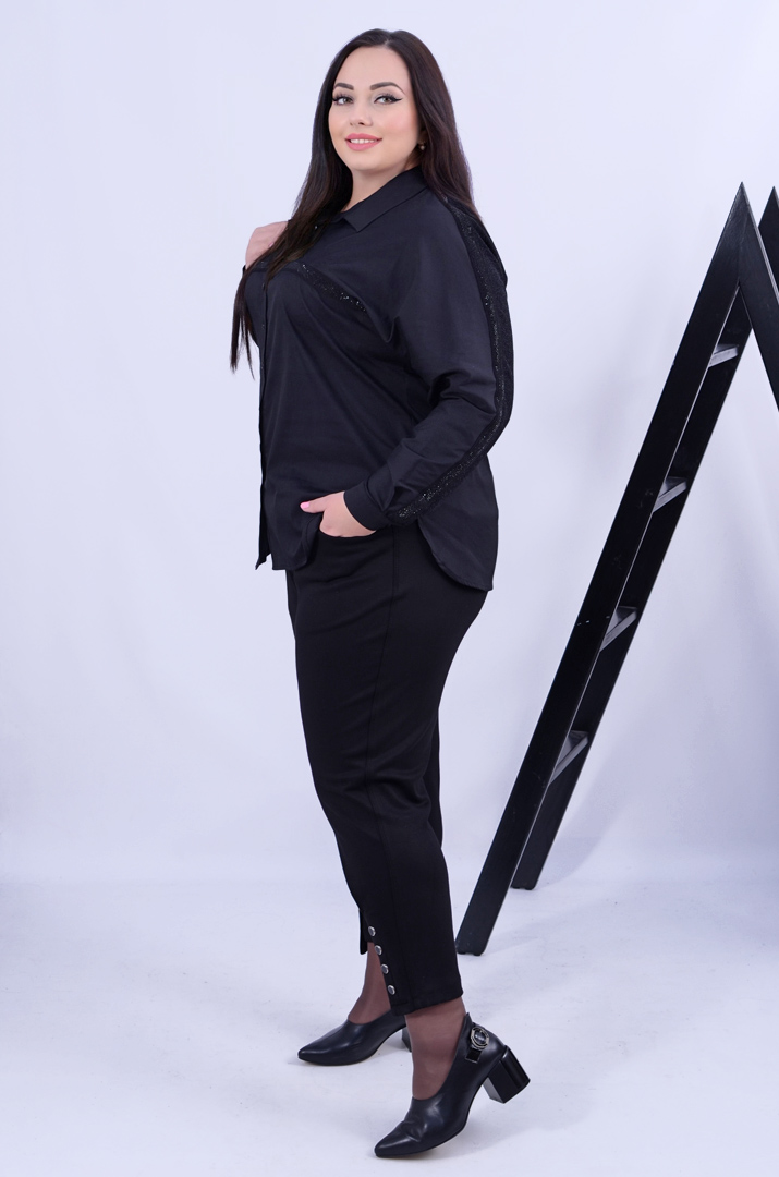 Брюки банани з гудзиками батал