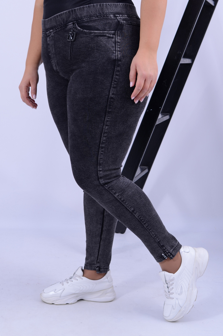 Джеггінси з прикрасою у трендовому кольорі батал