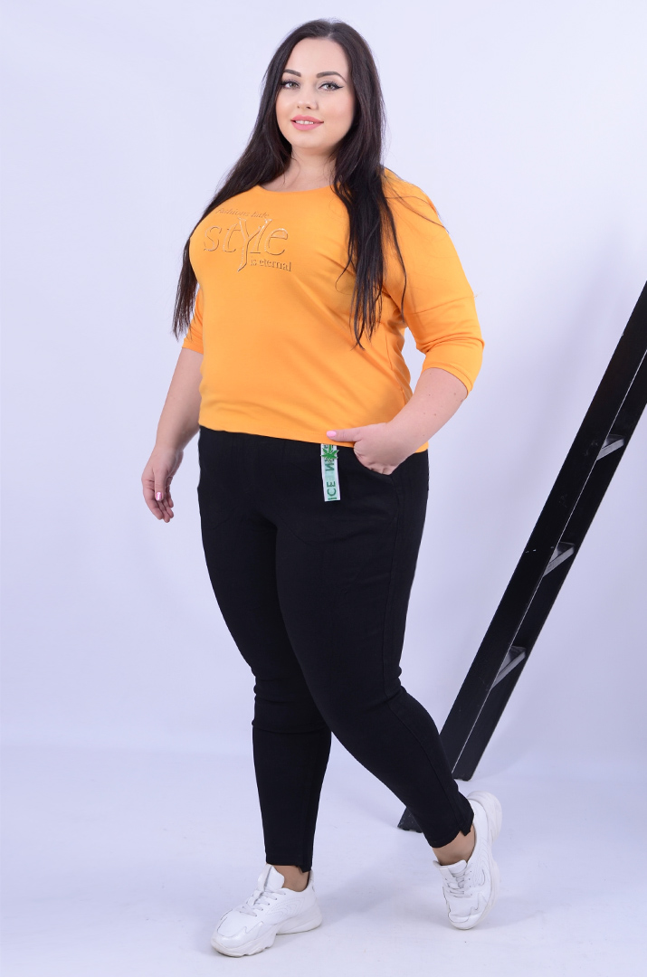 Утеплені джеггінси з прикрасою супер батал