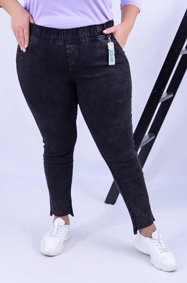 Утеплені джеггінси з прикрасою супер батал