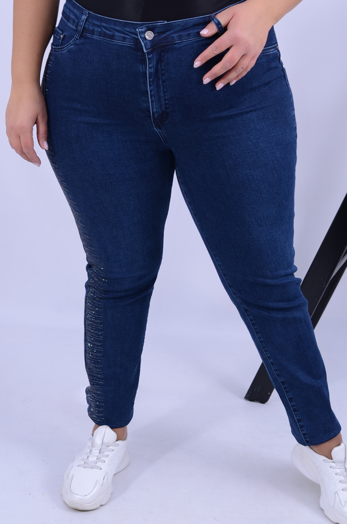 Джинси завужені з блискітками батал