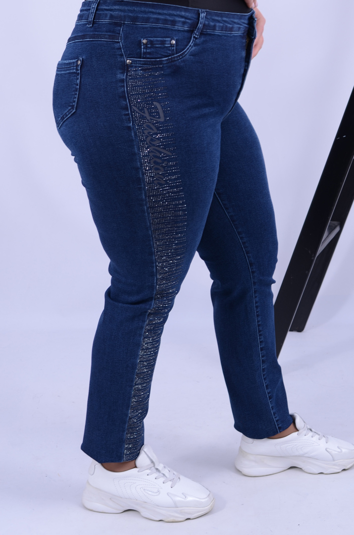 Джинси завужені з блискітками батал