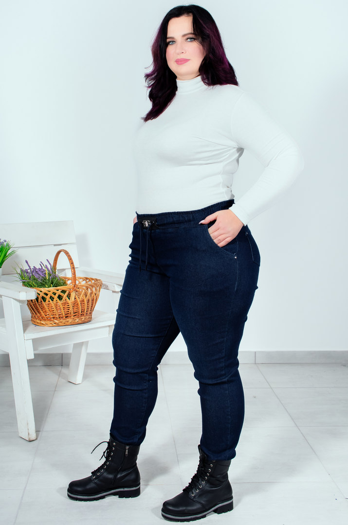 Джинси завужені на шнурівці супер батал