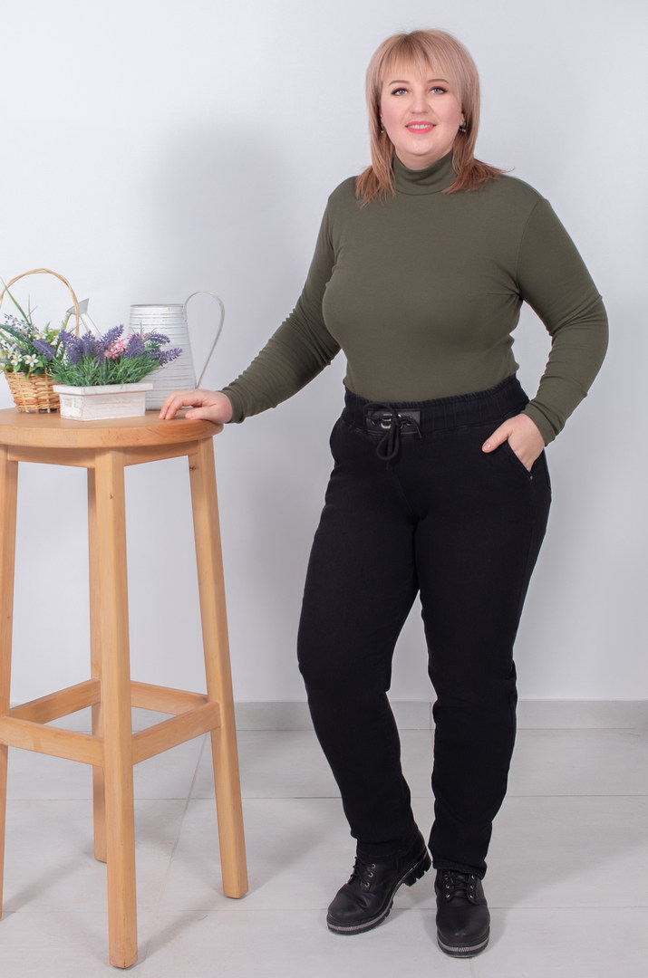 Джинси завужені на шнурівці супер батал